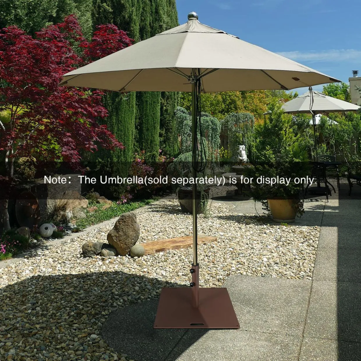 50 LBS Patio Umbrella Stand, Fits for 1.6 - 1.9 Umbrella Pole (Bronze)