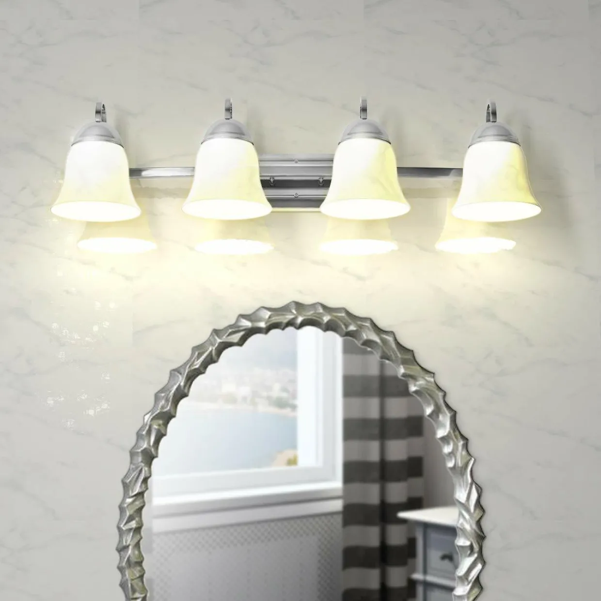 Lights Bathroom Vanity Lamp Brushed Chrome Wall Mounted