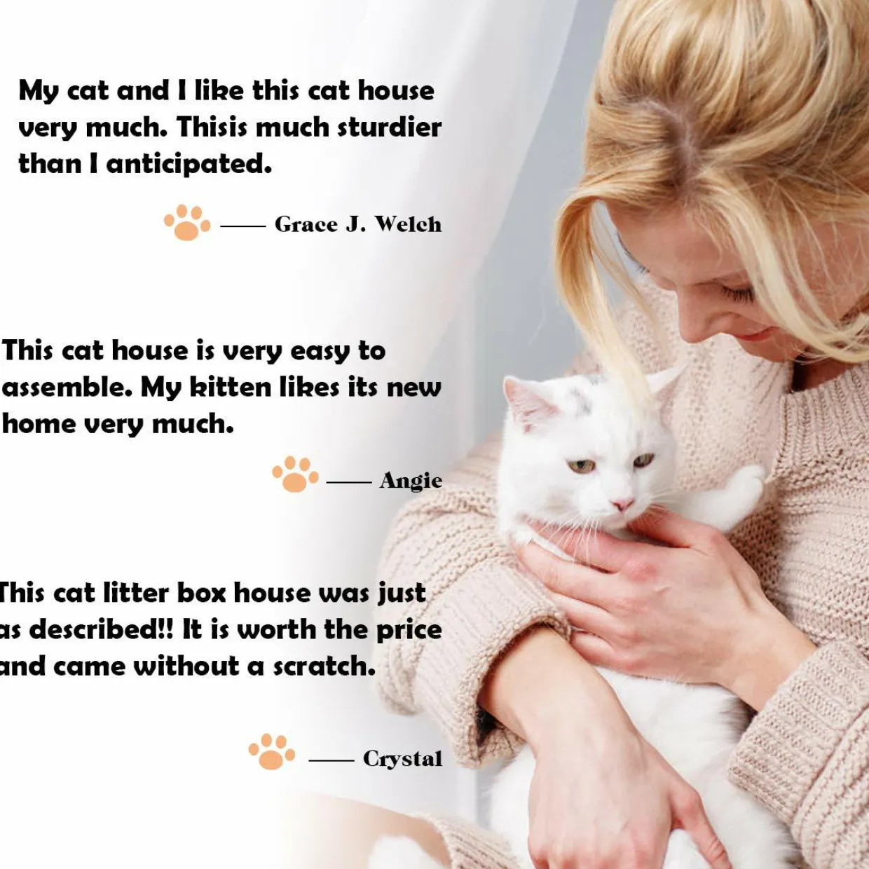 Litter Box Enclosure, Cat Litter Box Furniture Hidden, Nightstand Pet House with Magnetic Door