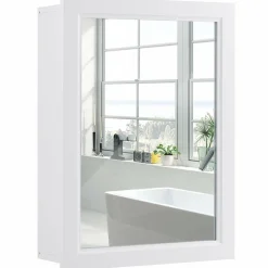 Mirrored Bathroom Cabinet, Wall Mount Storage Organizer, Medicine Cabinet with Single Doors