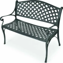 Outdoor Garden Bench Park Bench, All-Weather Cast Aluminum Patio Bench Chair Porch Loveseat