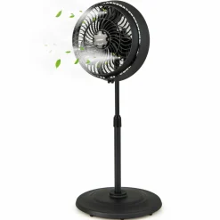Outdoor Misting Fan, 16-Inch Oscillating Pedestal Fan with Adjustable Height