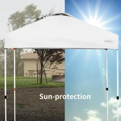 Outdoor Pop-up Canopy Tent, 6.6 x 6.6 FT Height Adjustable Commercial Instant Canopy