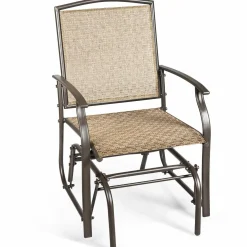 Patio Glider, for Garden, Backyard, Poolside, Lawn (Brown)
