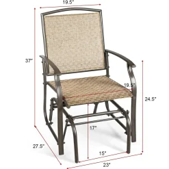 Patio Glider, for Garden, Backyard, Poolside, Lawn (Brown)