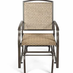 Patio Glider, for Garden, Backyard, Poolside, Lawn (Brown)