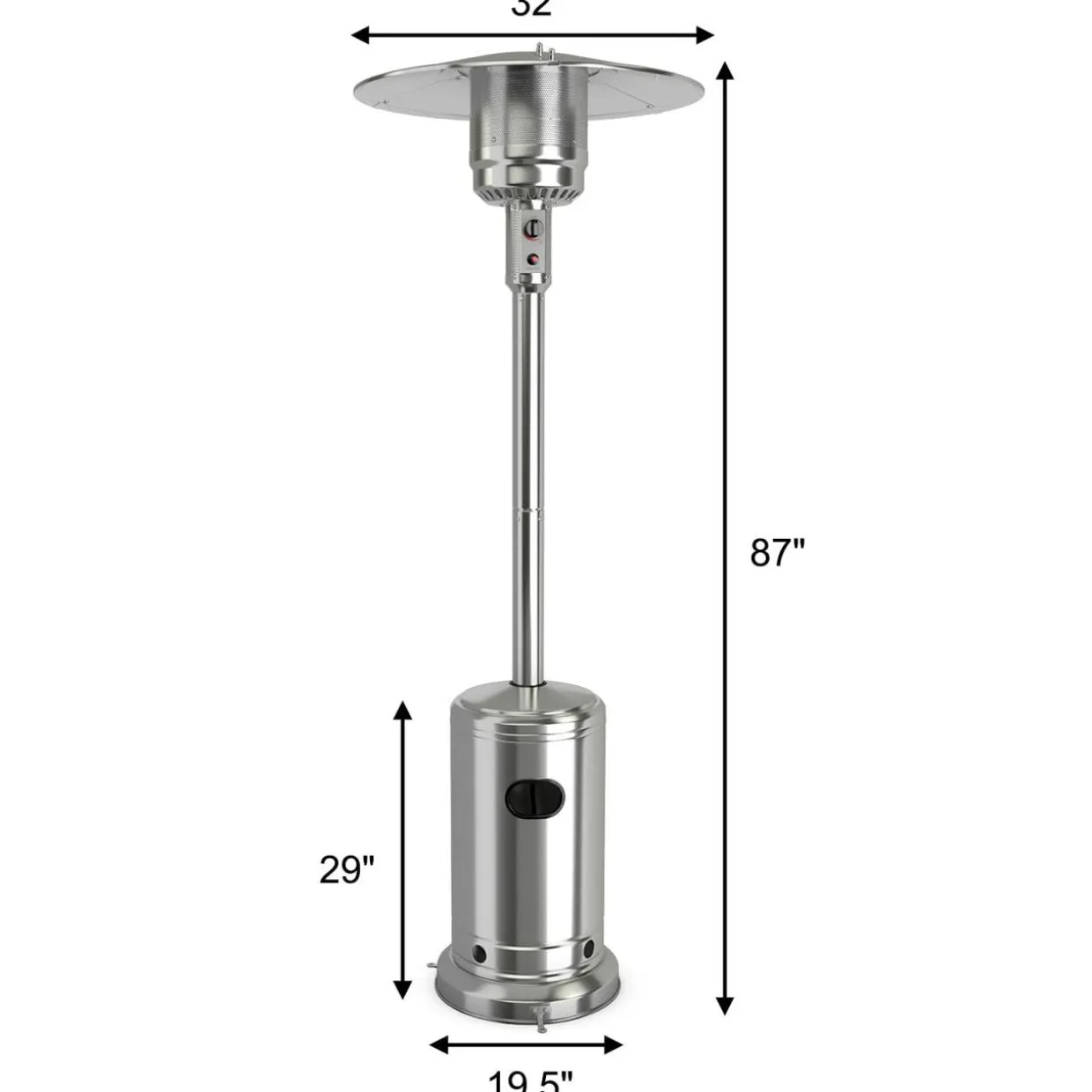 Patio Heater, 50000 BTU Propane Heater with Wheels