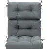 Patio High Back Chair Cushion, Tufted Chair Seat Pads with Non-Slip String Ties