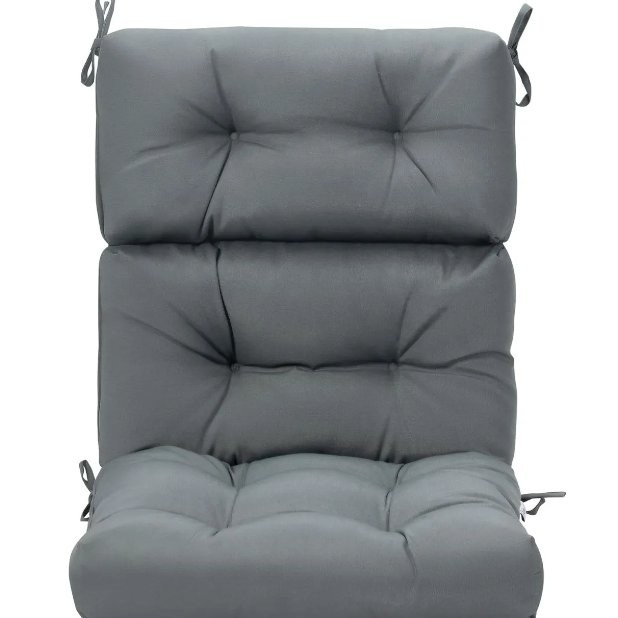 Patio High Back Chair Cushion, Tufted Chair Seat Pads with Non-Slip String Ties