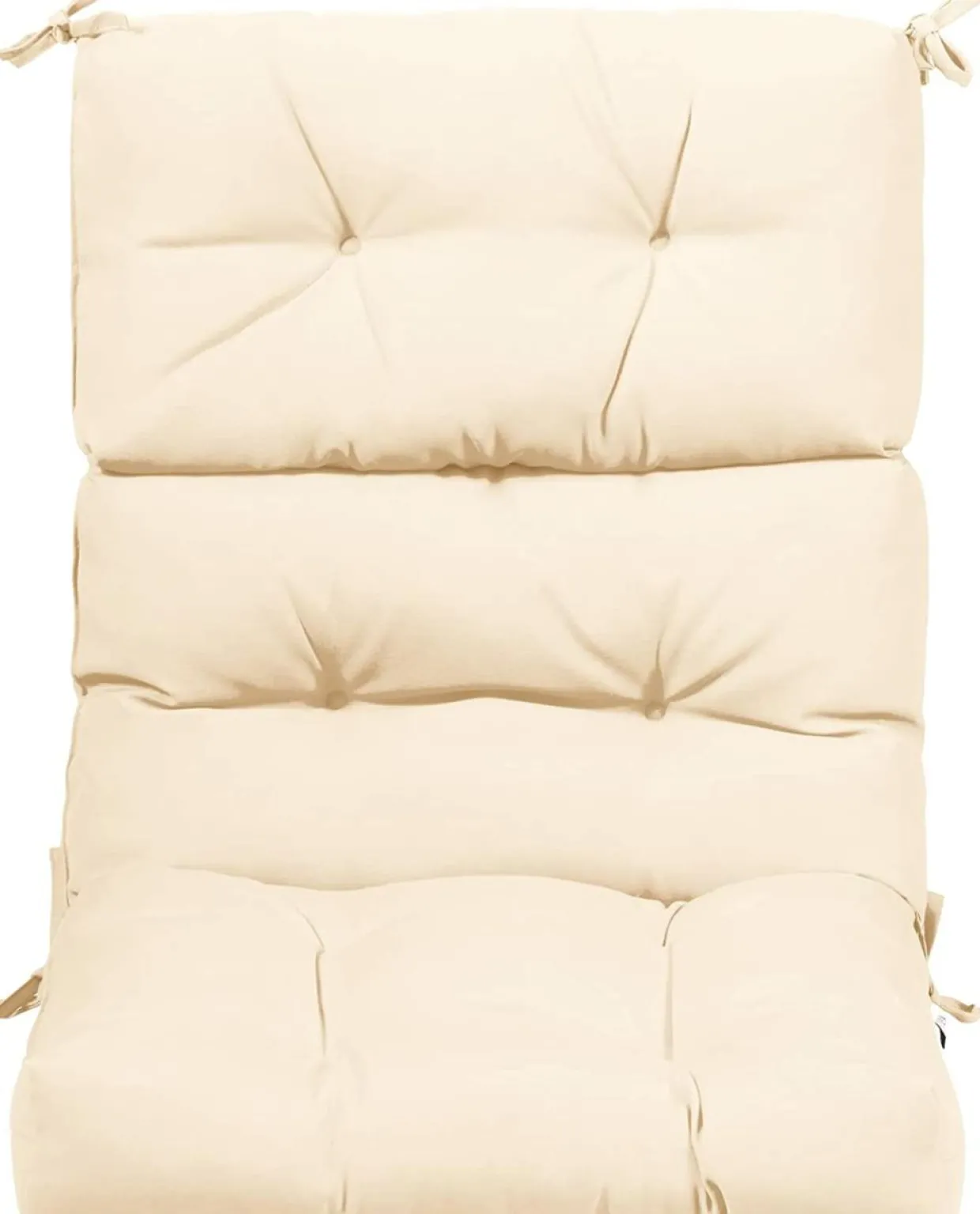 Patio High Back Chair Cushion, Tufted Chair Seat Pads with Non-Slip String Ties