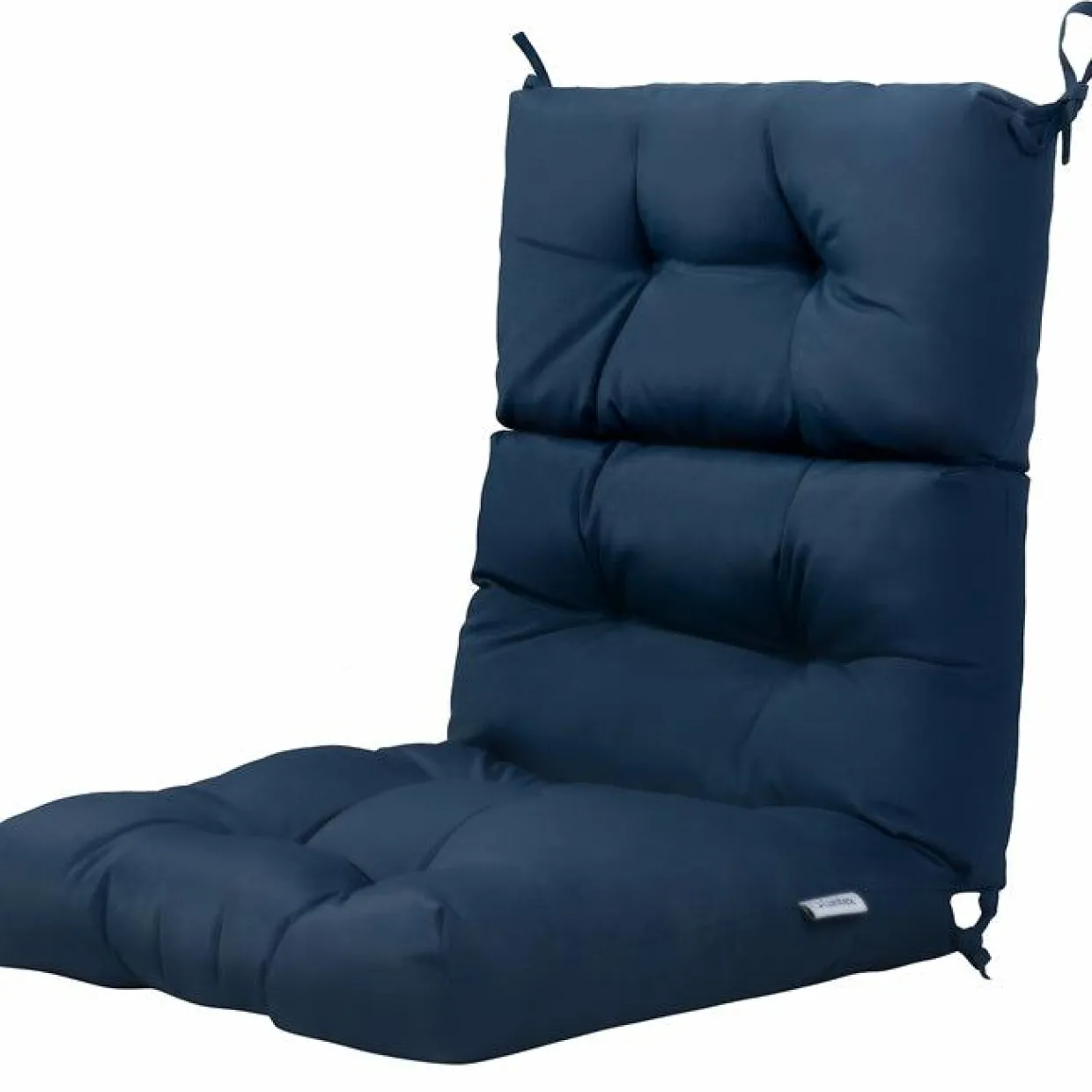 Patio High Back Chair Cushion, Tufted Chair Seat Pads with Non-Slip String Ties