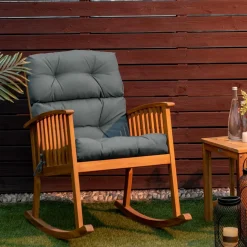 Patio High Back Chair Cushion, Tufted Chair Seat Pads with Non-Slip String Ties