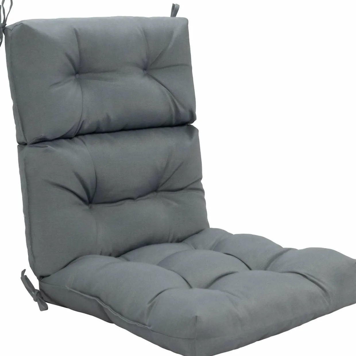 Patio High Back Chair Cushion, Tufted Chair Seat Pads with Non-Slip String Ties