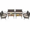 4/8 PCS Patio Rattan Furniture Set, Outdoor Conversation Set