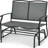 2-Person Patio Swing Glider Bench, Outdoor Rocker Glider Loveseat Chair