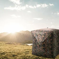 2-3 Person Pop up Ground Blind, Portable Hunting Blind with 360 Degree Mesh Windows
