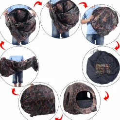 2-3 Person Pop up Ground Blind, Portable Hunting Blind Camo Deer Blinds for Hunting