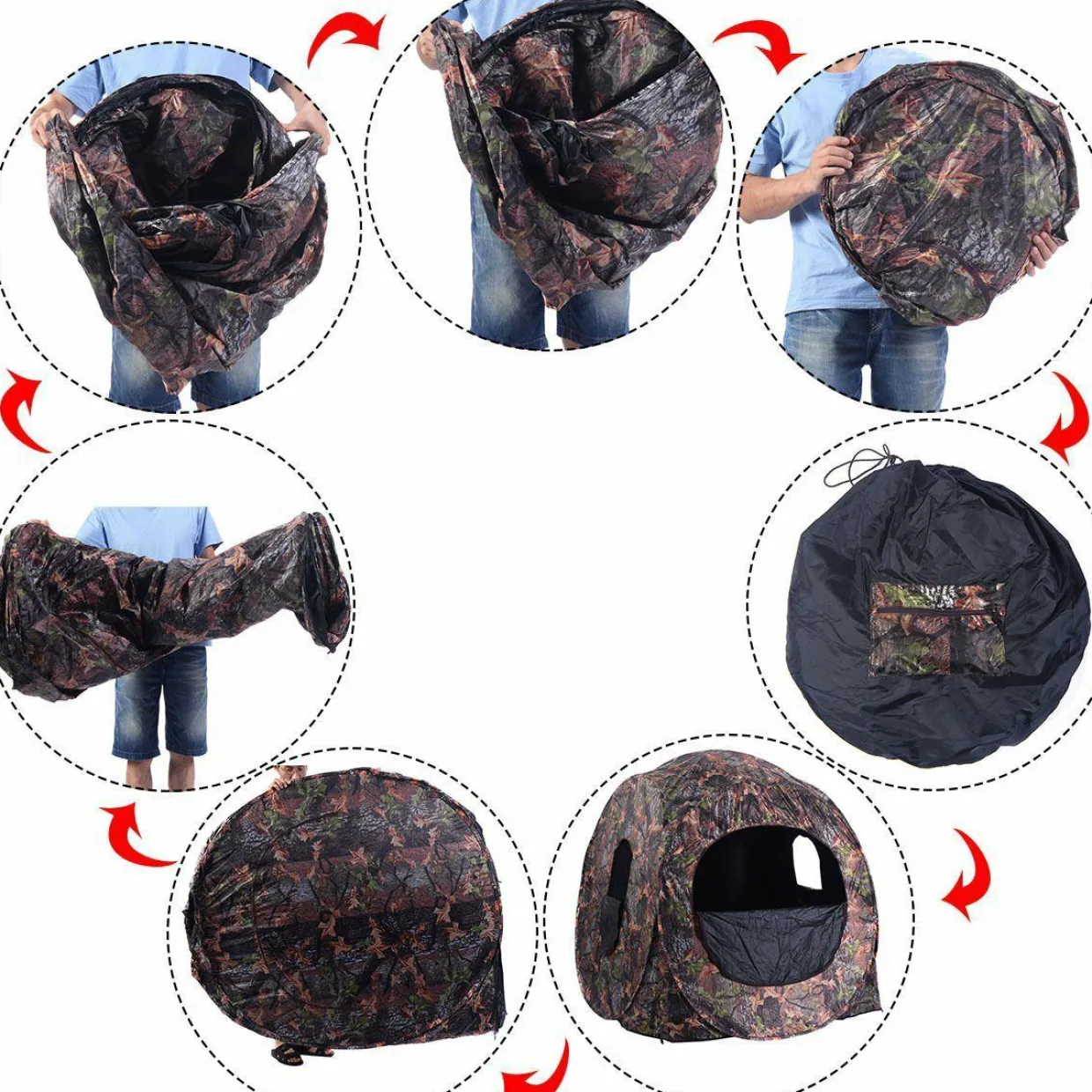 2-3 Person Pop up Ground Blind, Portable Hunting Blind Camo Deer Blinds for Hunting