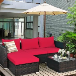 5 Piece Outdoor Patio Furniture Set, Sturdy Frame and Weight Capacity Up to 360 Pounds