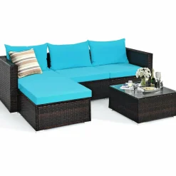 5 Piece Outdoor Patio Furniture Set, Sturdy Frame and Weight Capacity Up to 360 Pounds