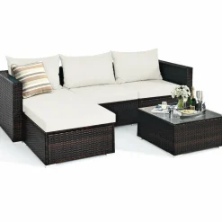 5 Piece Outdoor Patio Furniture Set, Sturdy Frame and Weight Capacity Up to 360 Pounds