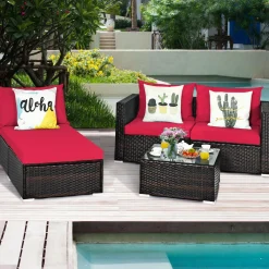 5 Piece Outdoor Patio Furniture Set, Sturdy Frame and Weight Capacity Up to 360 Pounds