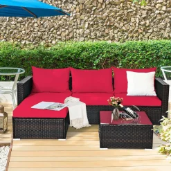 5 Piece Outdoor Patio Furniture Set, Sturdy Frame and Weight Capacity Up to 360 Pounds