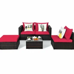 5 Piece Outdoor Patio Furniture Set, Sturdy Frame and Weight Capacity Up to 360 Pounds