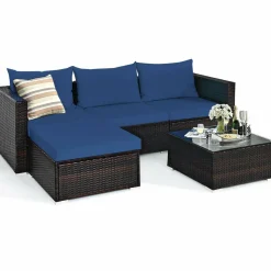 5 Piece Outdoor Patio Furniture Set, Sturdy Frame and Weight Capacity Up to 360 Pounds