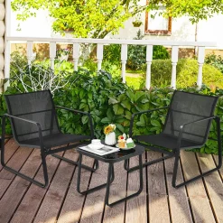 3 Pieces Outdoor Conversation Set, Patiojoy All-Weather Patio Furniture Set