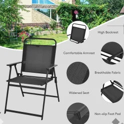 6 Pieces Patio Dining Set with Umbrella, Outdoor Table and Chair Set