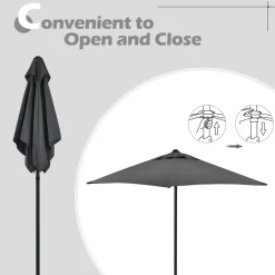 6 Pieces Patio Dining Set with Umbrella, Outdoor Table and Chair Set