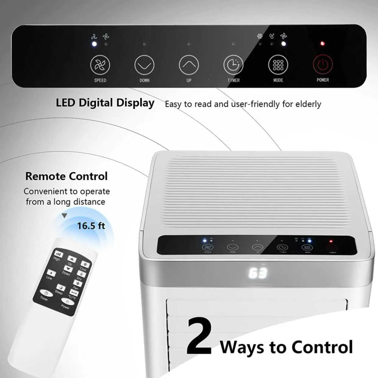 Portable Air Conditioner, 10000 BTU AC Cooling Unit with Remote Control,