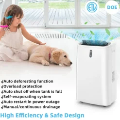 Portable Air Conditioner, 14000 BTU 4 in 1 AC Unit with Cool, Fan, Heat & Dehumidifier