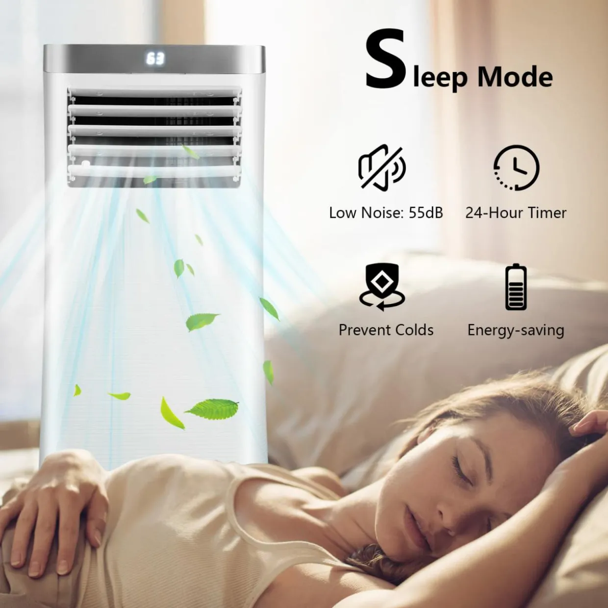 Portable Air Conditioner, 10000 BTU AC Cooling Unit with Remote Control,