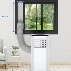 Portable Air Conditioner, 9000BTU 4-in-1 Multi-function Air Conditioner with 2 Wind Speeds, Remote Control, 24H Timer