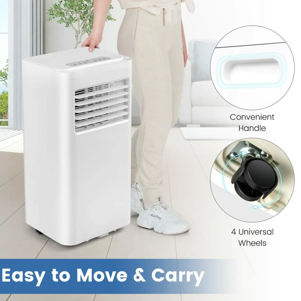 Portable Air Conditioner w/Remote Control, 8000 BTU AC Unit Fan & Dehumidifier