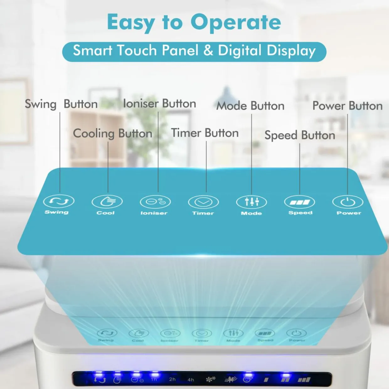 Portable Evaporative Air Cooler, 3 in 1 Swamp Cooler with Remote Control