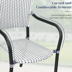 Set of 4 Stackable Outdoor Patio Wicker Chairs