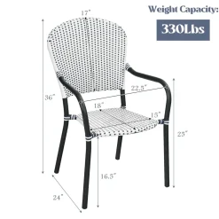 Set of 4 Stackable Outdoor Patio Wicker Chairs