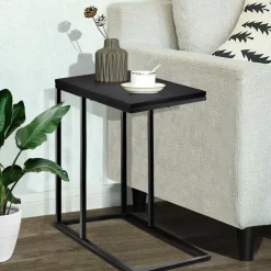 Sofa Side Table, C Shaped End Table for Sofa Couch and Bed