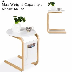 Sofa Side Table, Snack/End/Couch/Console Tab with Square Tabletop