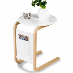 Sofa Side Table, Snack/End/Couch/Console Tab with Square Tabletop