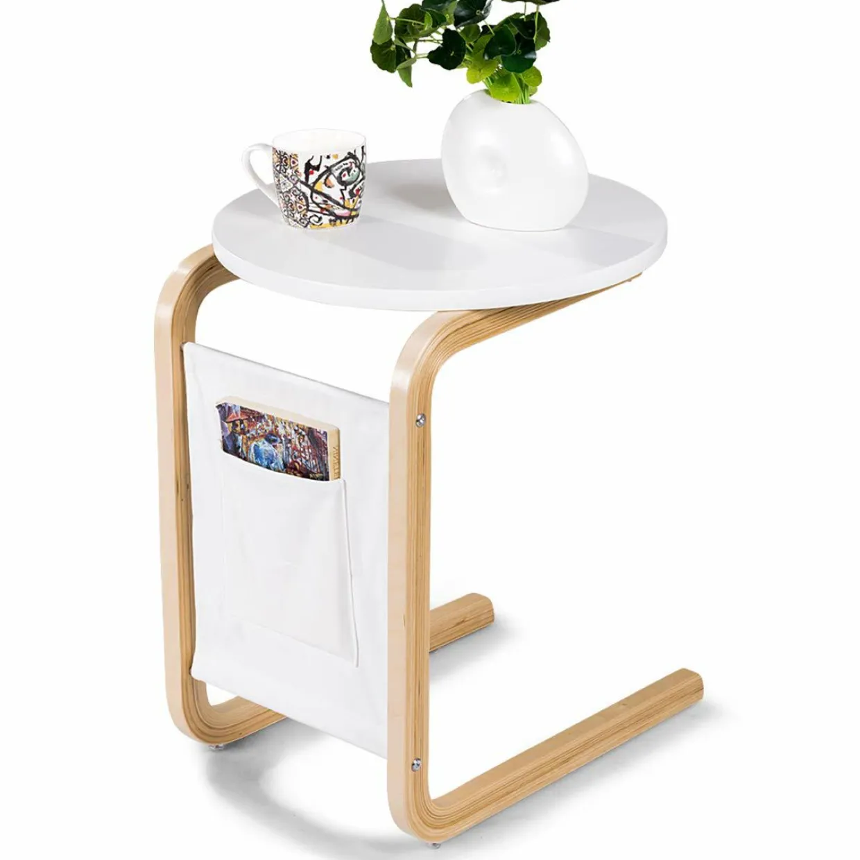 Sofa Side Table, Snack/End/Couch/Console Tab with Square Tabletop