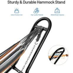 Steel Hammock Stand, Hanging 9-13 Ft Hammock, 2 Person Indoor Outdoor Hammock Stand Only
