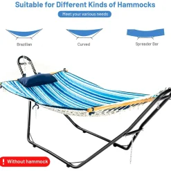 Steel Hammock Stand, Hanging 9-13 Ft Hammock, 2 Person Indoor Outdoor Hammock Stand Only