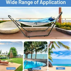 Steel Hammock Stand, Hanging 9-13 Ft Hammock, 2 Person Indoor Outdoor Hammock Stand Only
