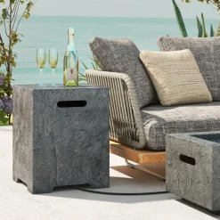 Tangkual Propane Metal Tank Cover, Fire Pit Gas Storage Hideaway Cover with Adjustable Foot Pad