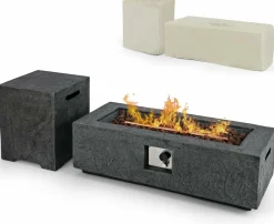 Tangkula 50,000 BTU Fire Pit Table Set, 42.5