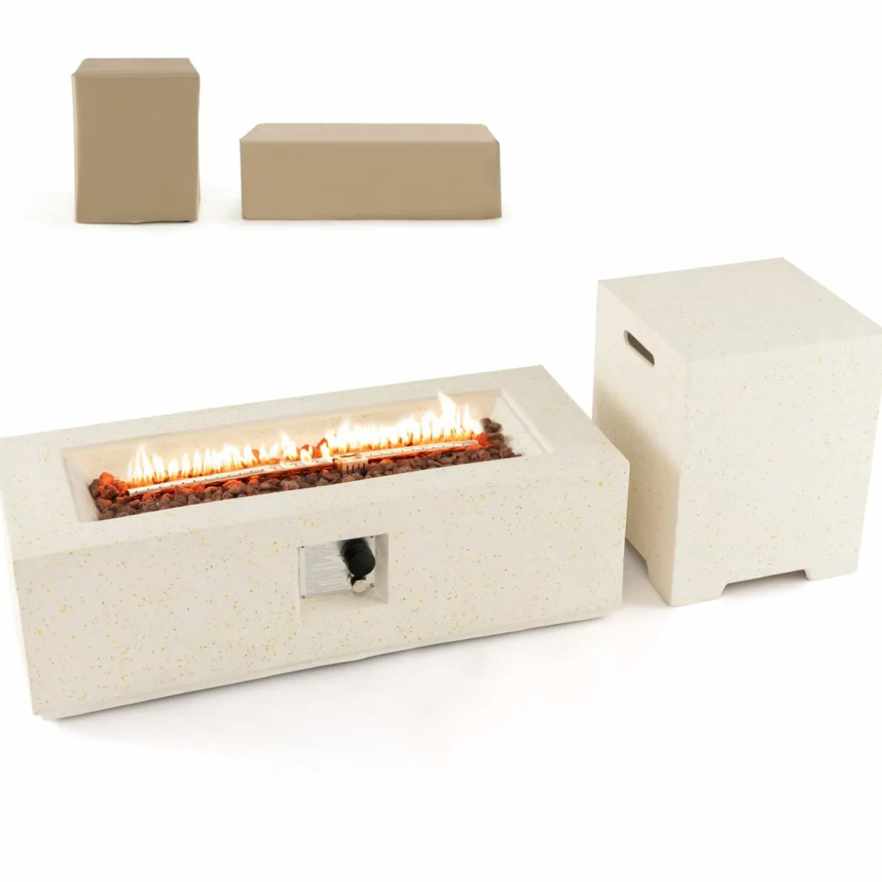 Tangkula 50,000 BTU Propane Fire Pit Table Set, 42